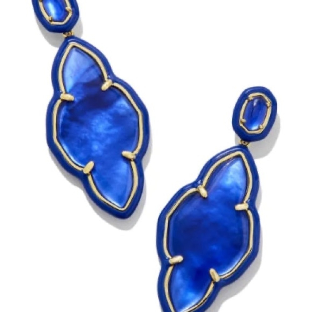 Kendra Scott Elegant Blue and Gold Drop Earrings